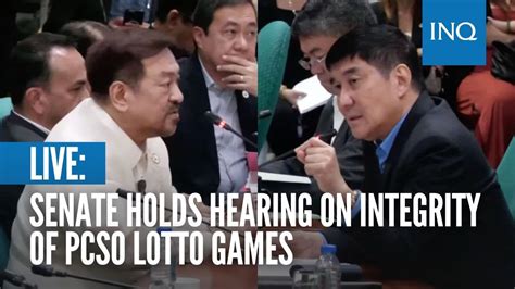 hearing pcso today|LIVE: Senate holds hearing on the integrity of the PCSO Lotto .